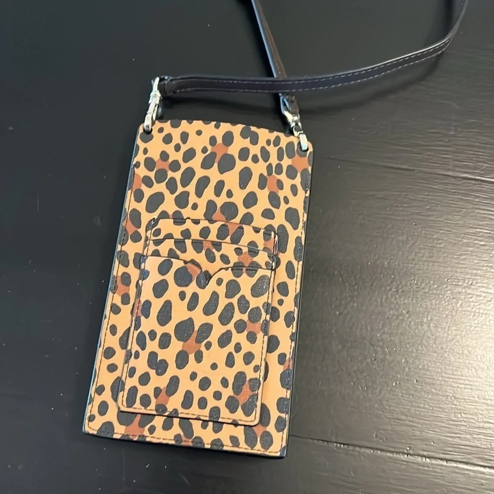 KATE SPADE LEOPARD SPENCER SLIM PHONE‎ CROSSBODY BAG